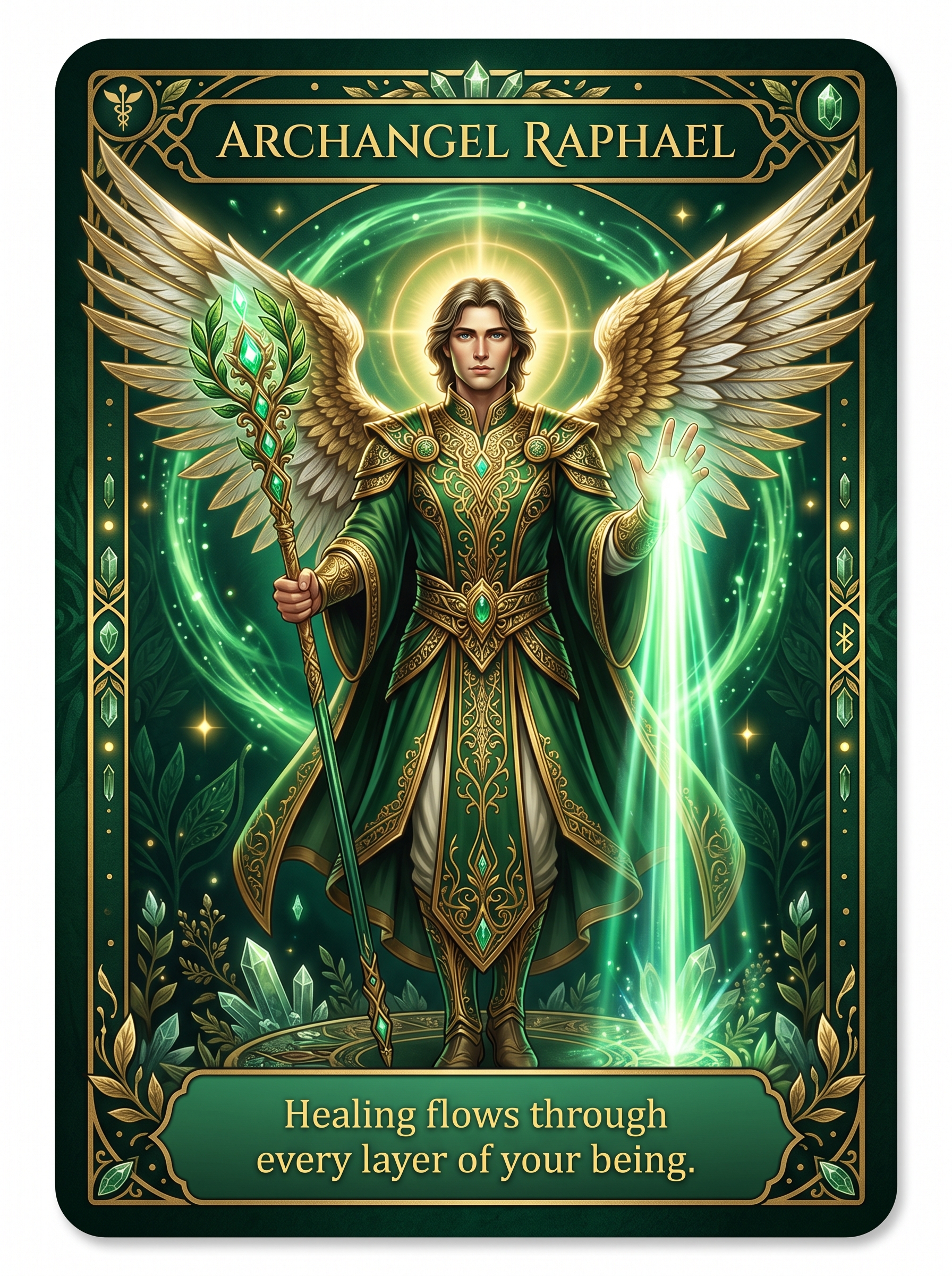 Engelenkaart Aartsengel Rafaël — Healing flows through every layer of your being