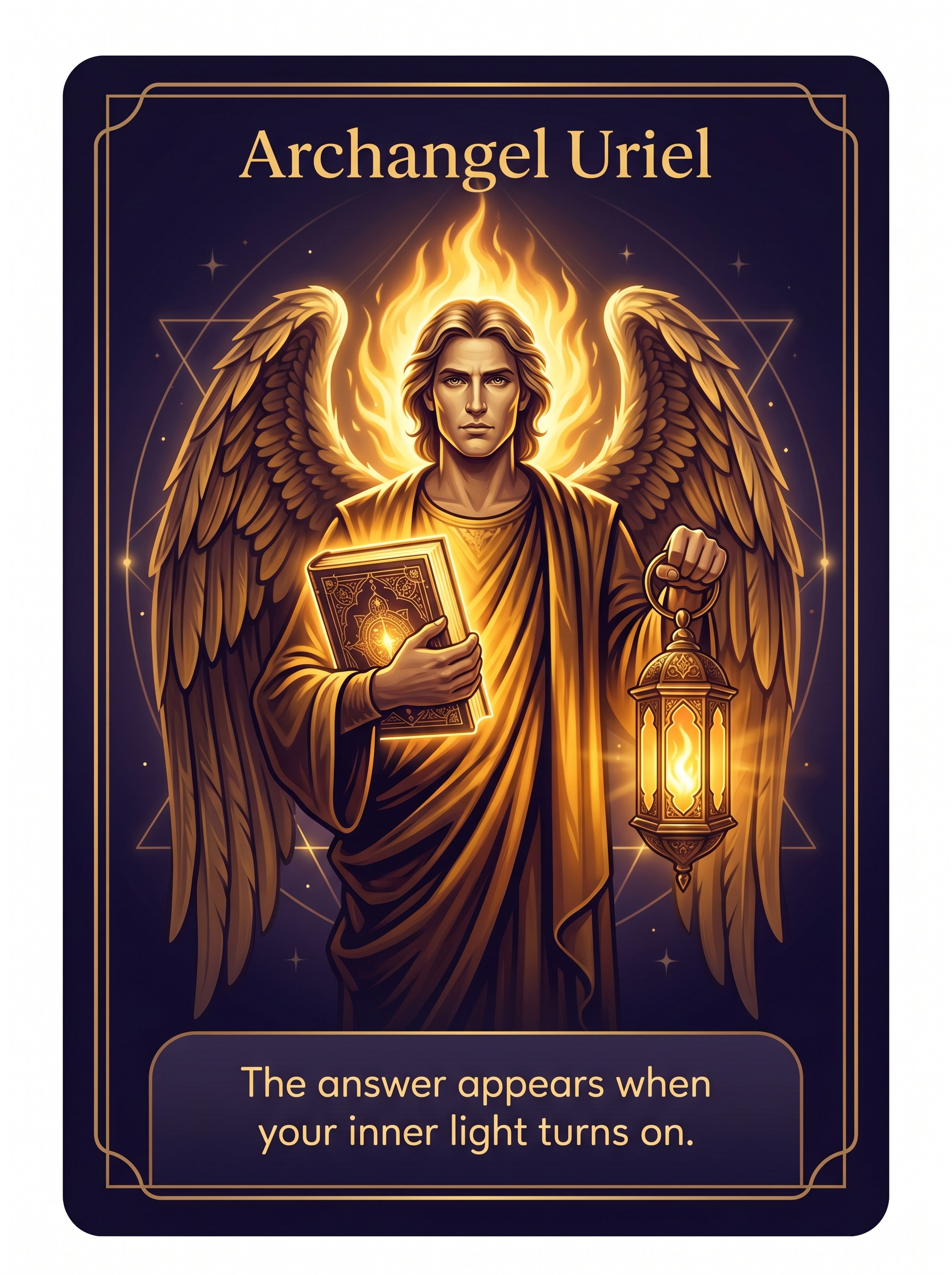 Engelenkaart Aartsengel Uriël — The answer appears when your inner light turns on