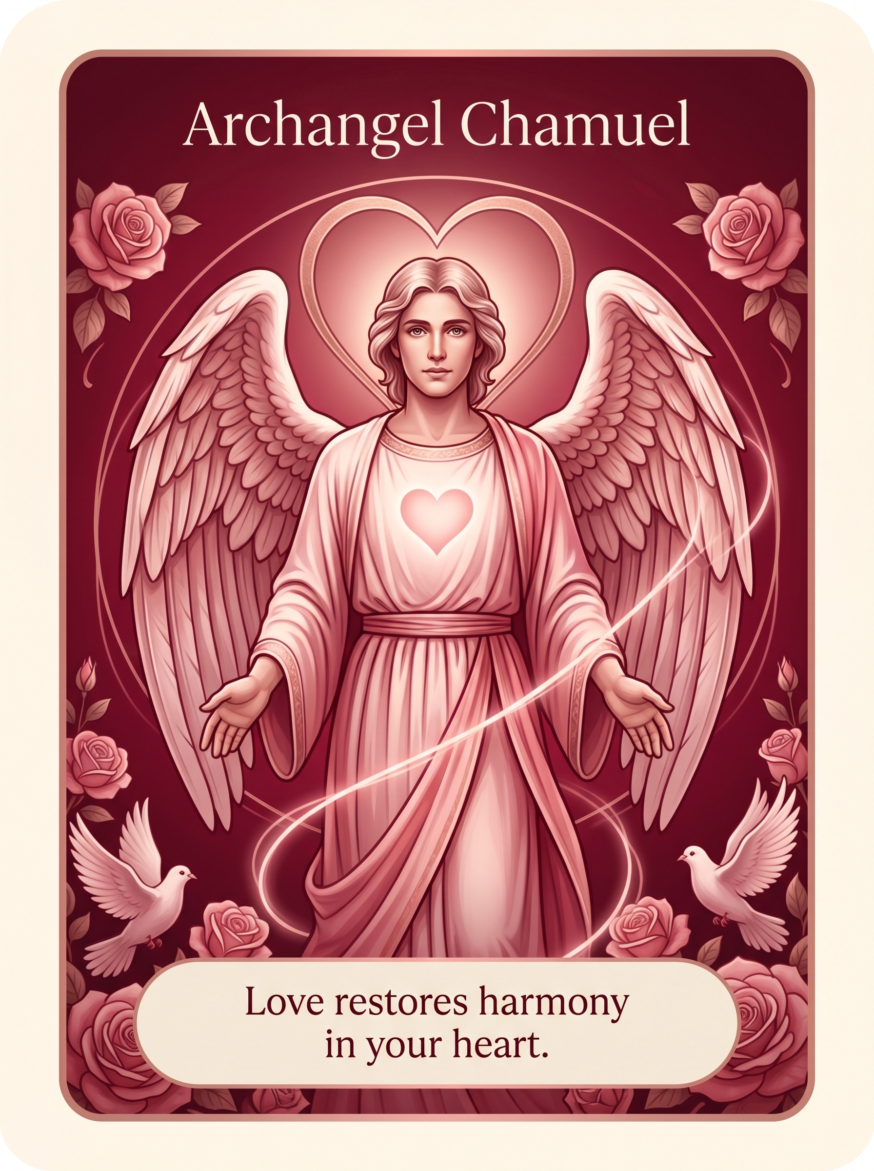 Engelenkaart Aartsengel Chamuel — Love restores harmony in your heart