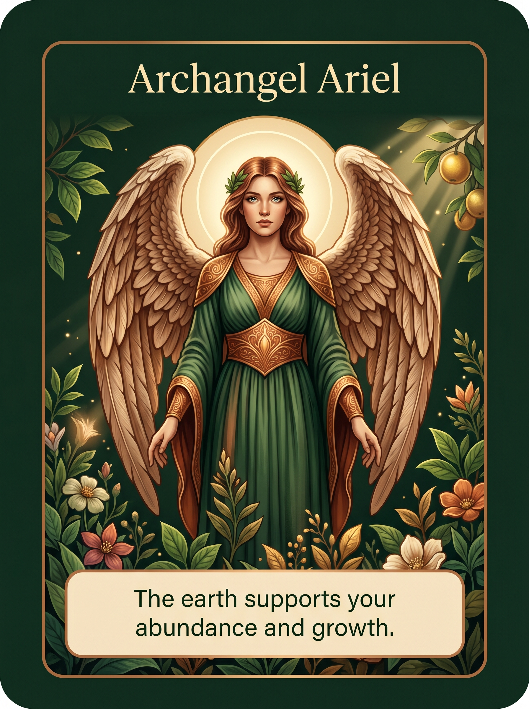 Engelenkaart Aartsengel Ariel — The earth supports your abundance and growth
