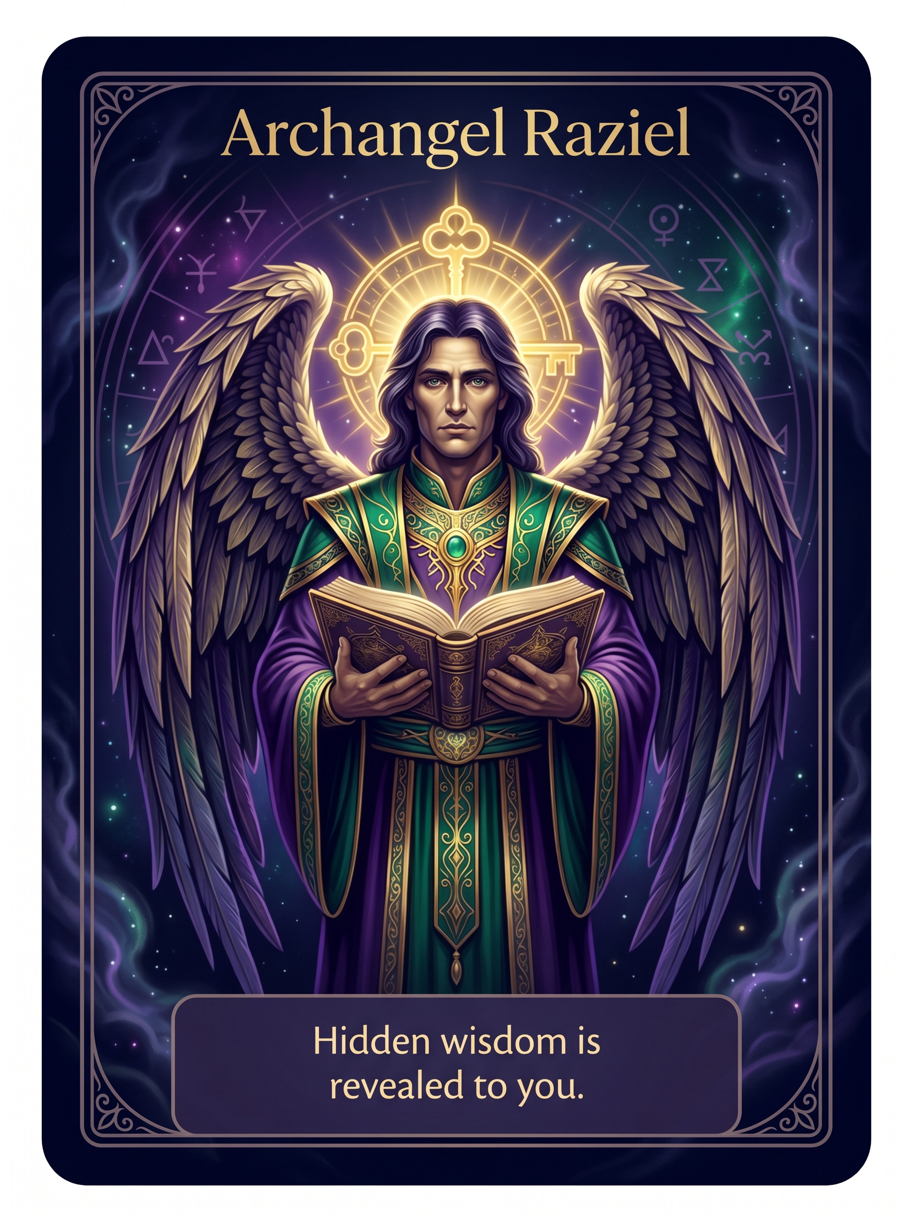 Engelenkaart Aartsengel Raziël — Hidden wisdom is revealed to you