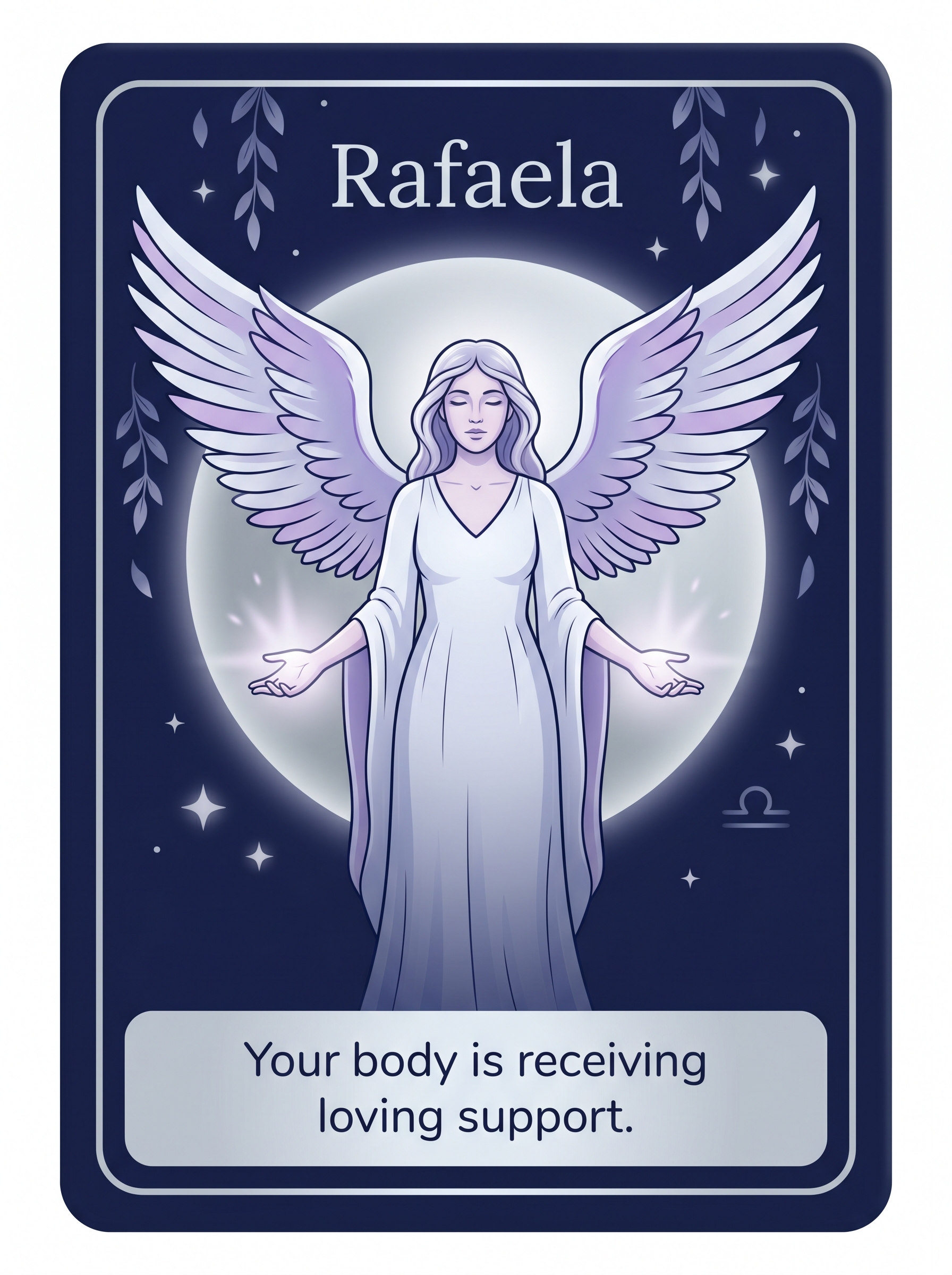 Engelenkaart Rafaela — Your body is receiving loving support