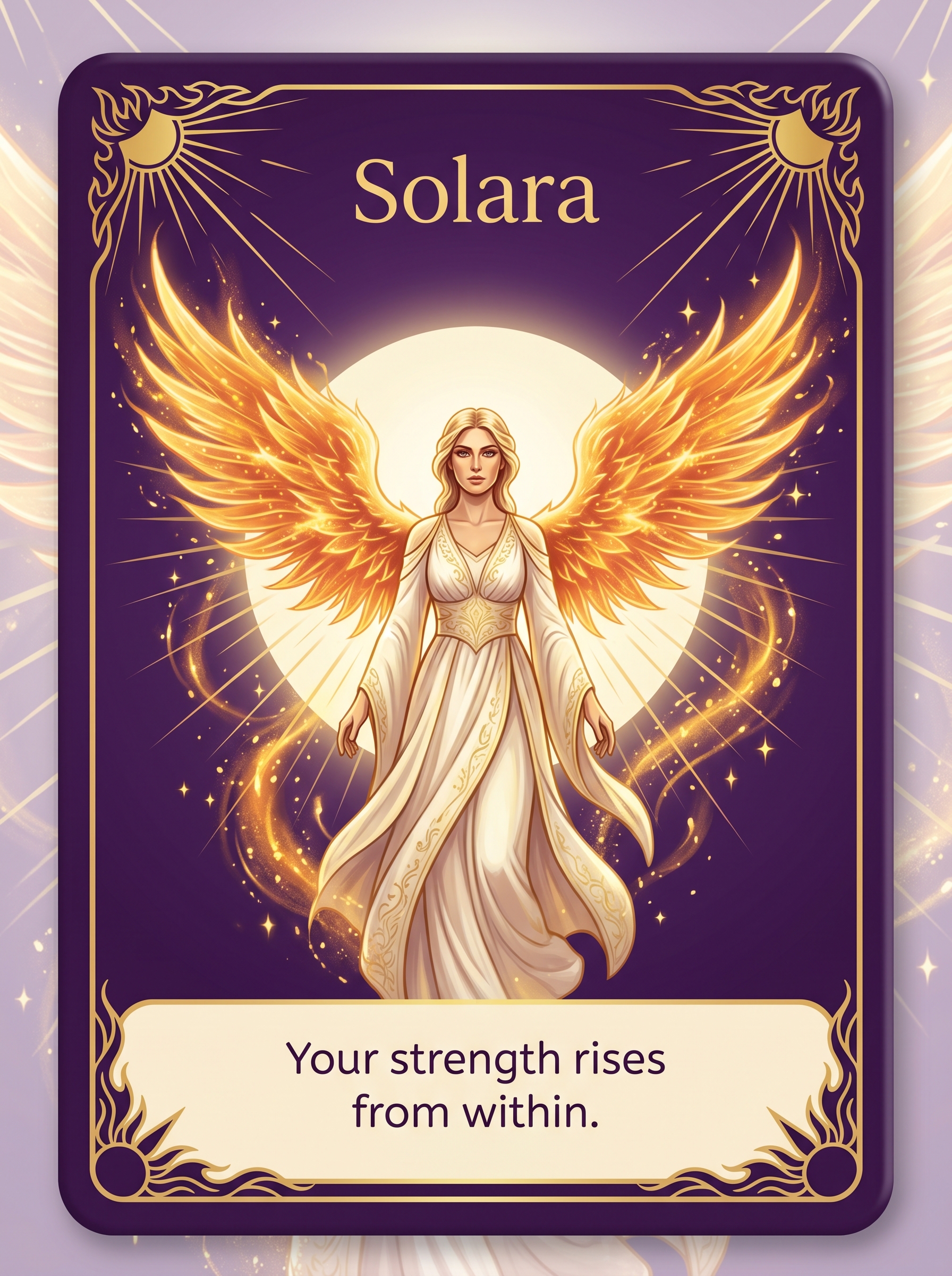 Engelenkaart Solara — Your strength rises from within