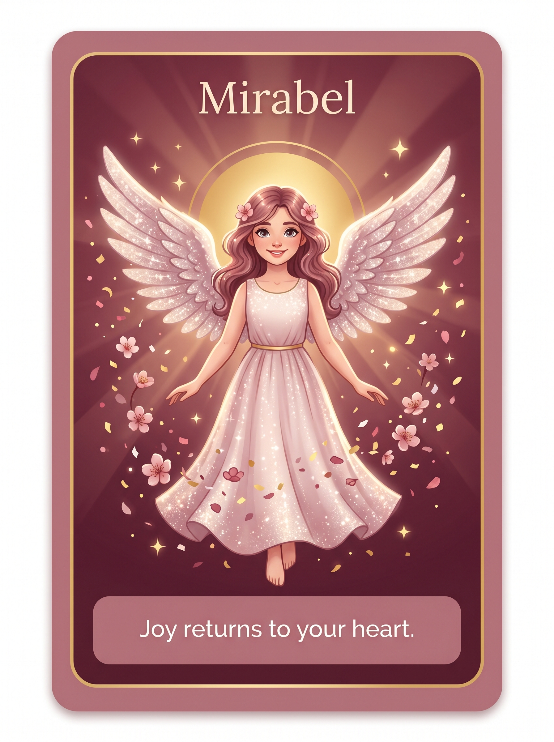 Engelenkaart Mirabel — Joy returns to your heart
