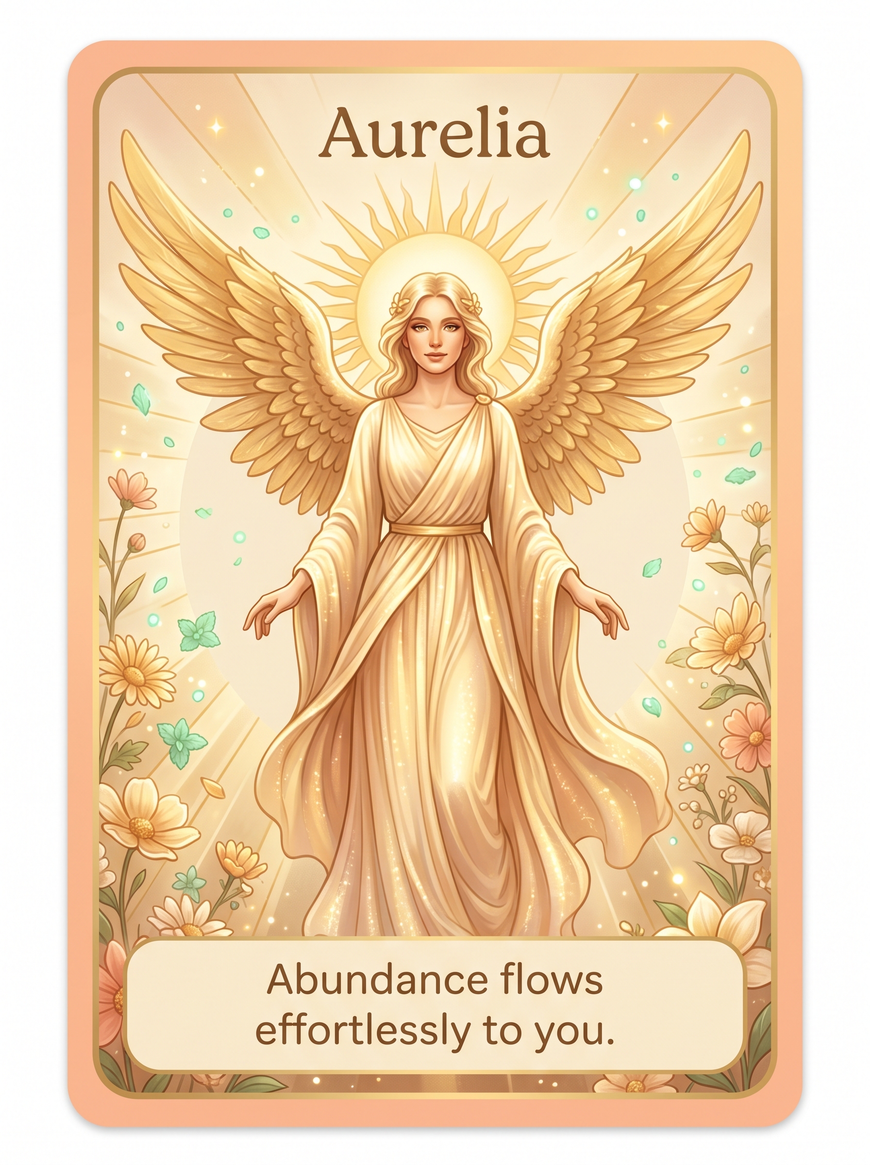 Engelenkaart Aurelia — Abundance flows effortlessly to you