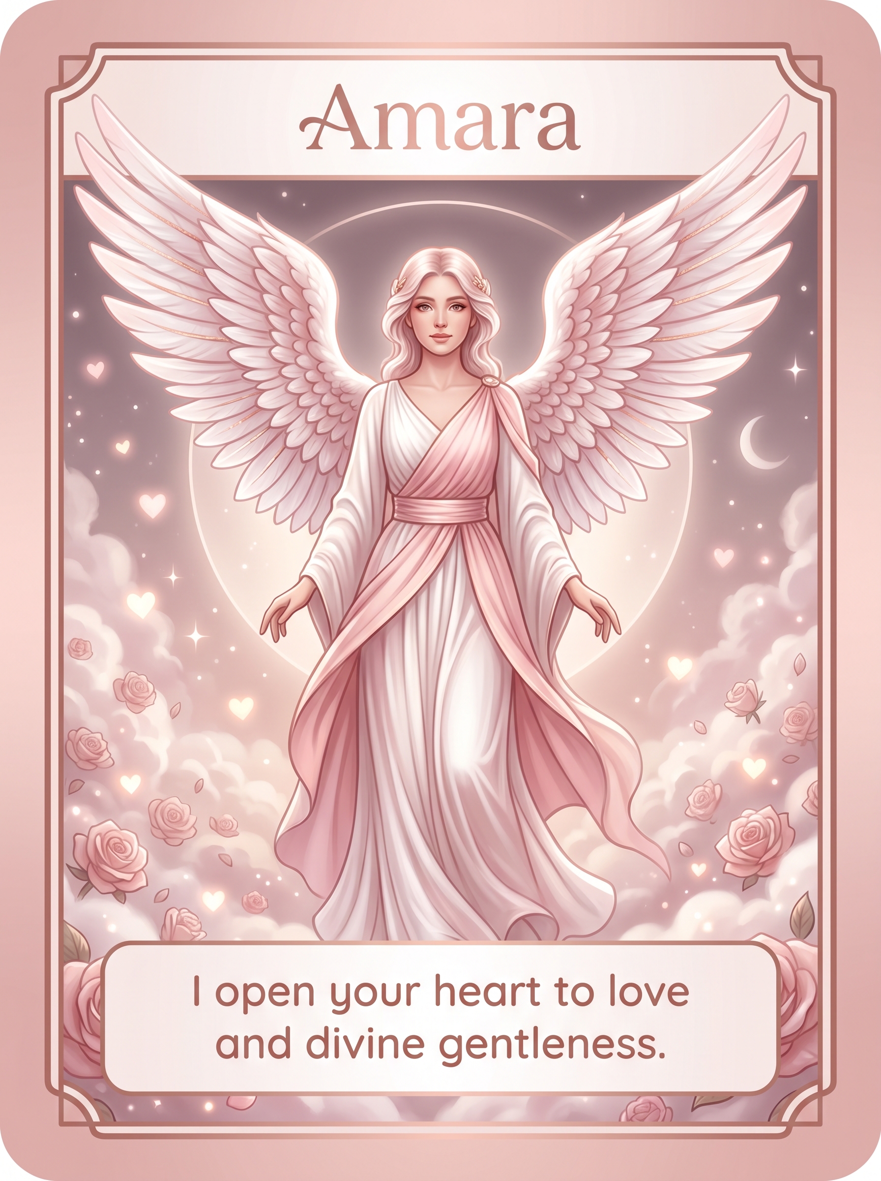 Engelenkaart Amara — I open your heart to love and divine gentleness