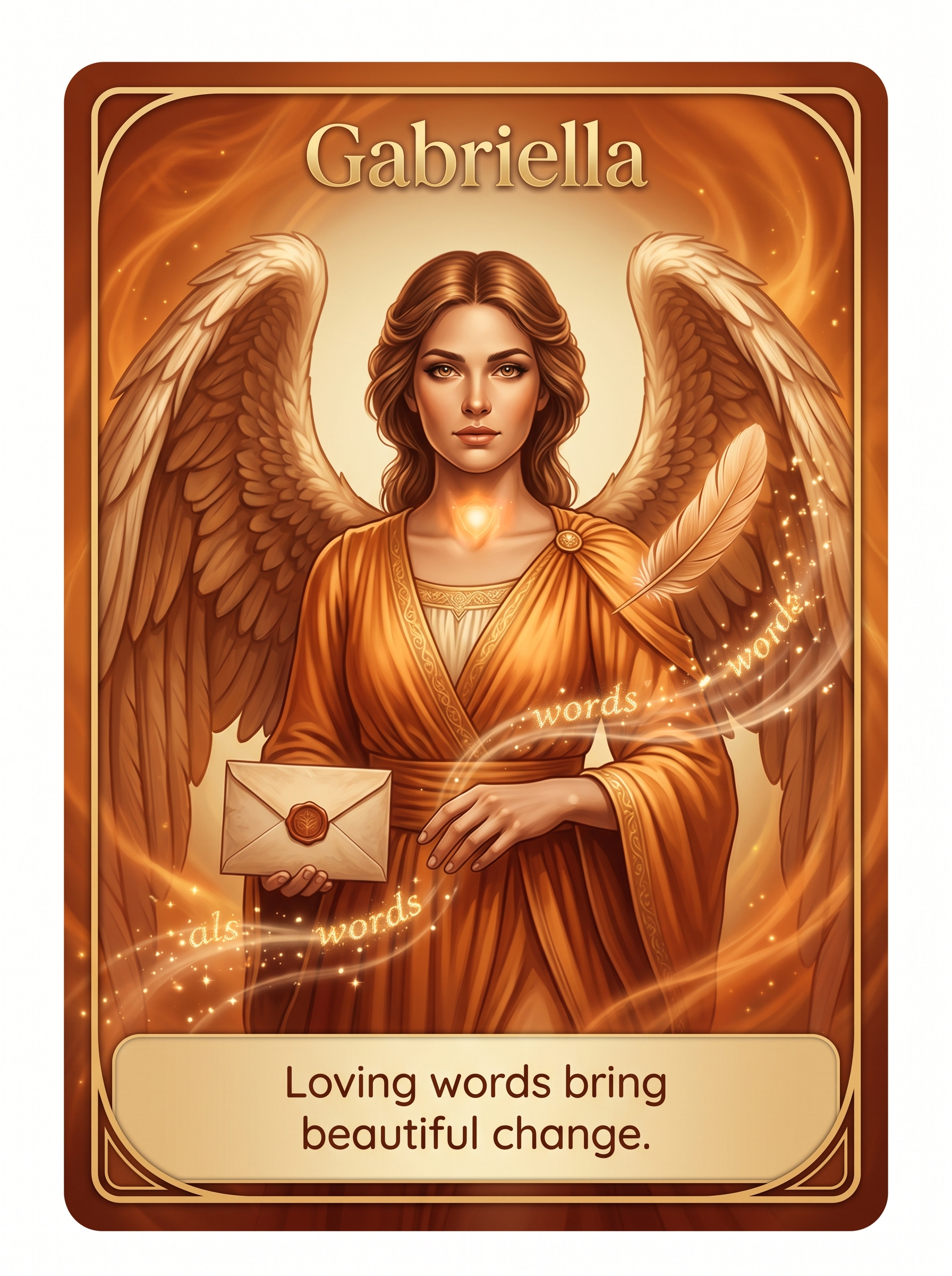 Engelenkaart Gabriella — Loving words bring beautiful change