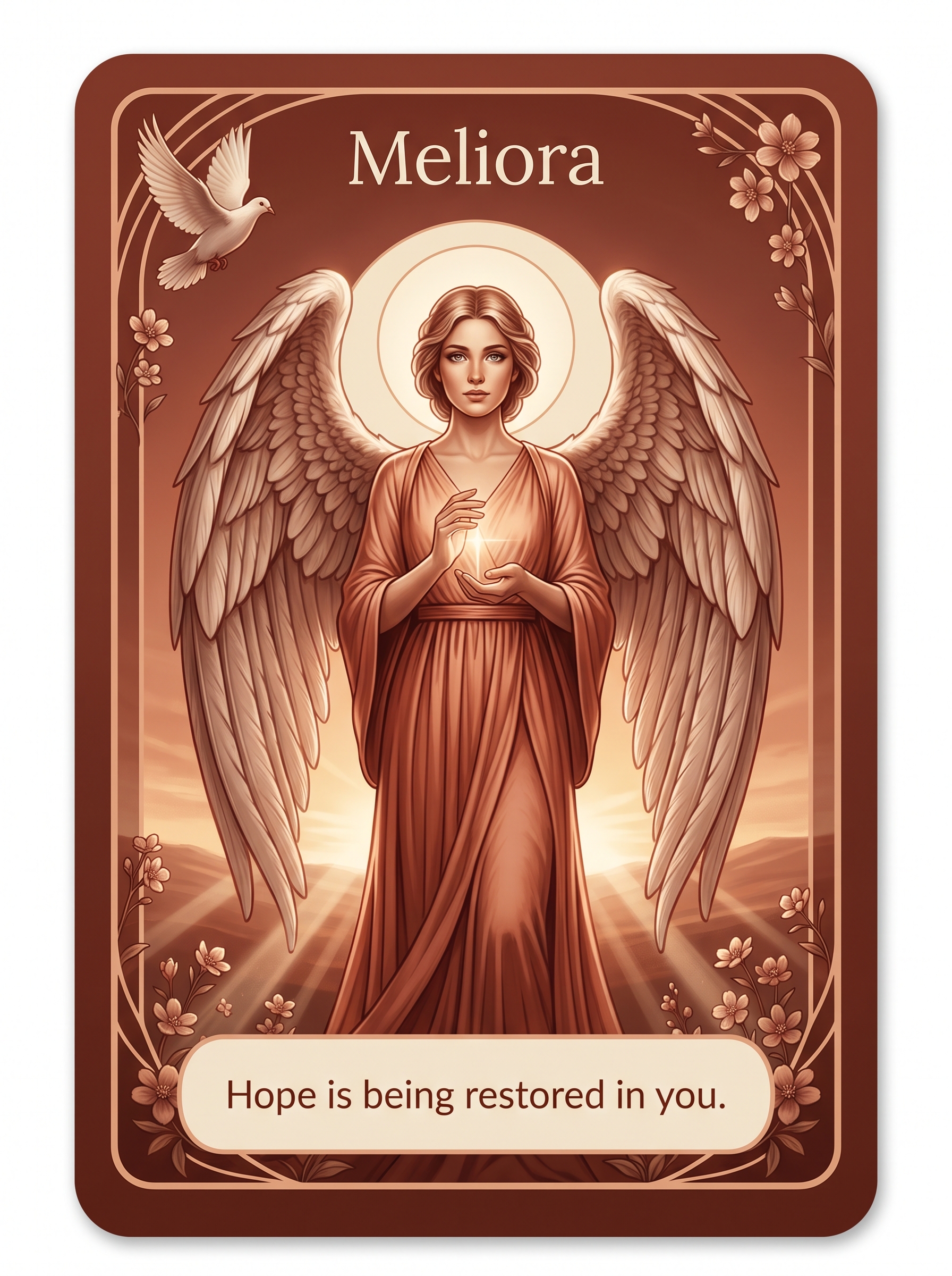 Engelenkaart Meliora — Hope is being restored in you