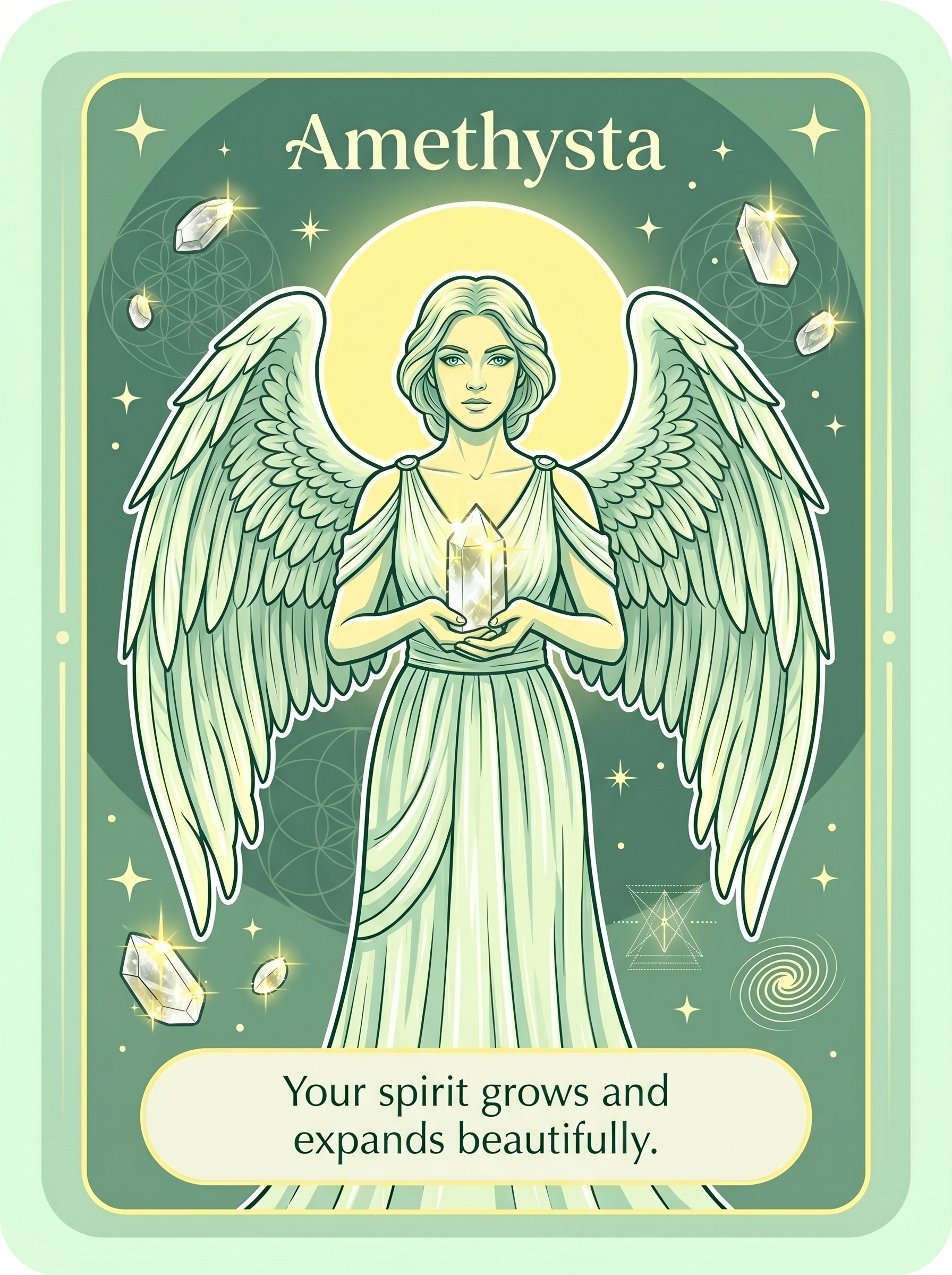 Engelenkaart Amethysta — Your spirit grows and expands beautifully