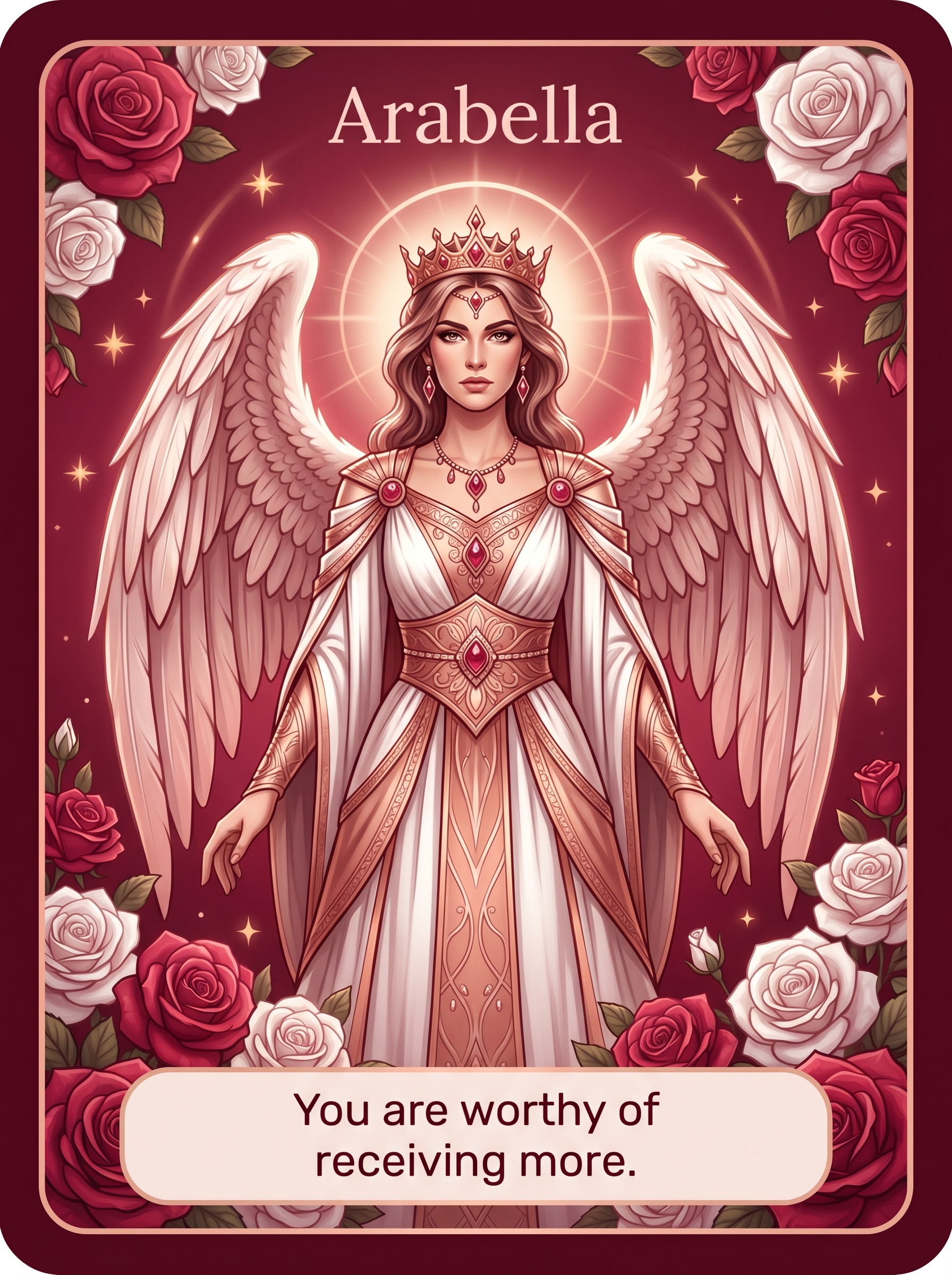 Engelenkaart Arabella — You are worthy of receiving more
