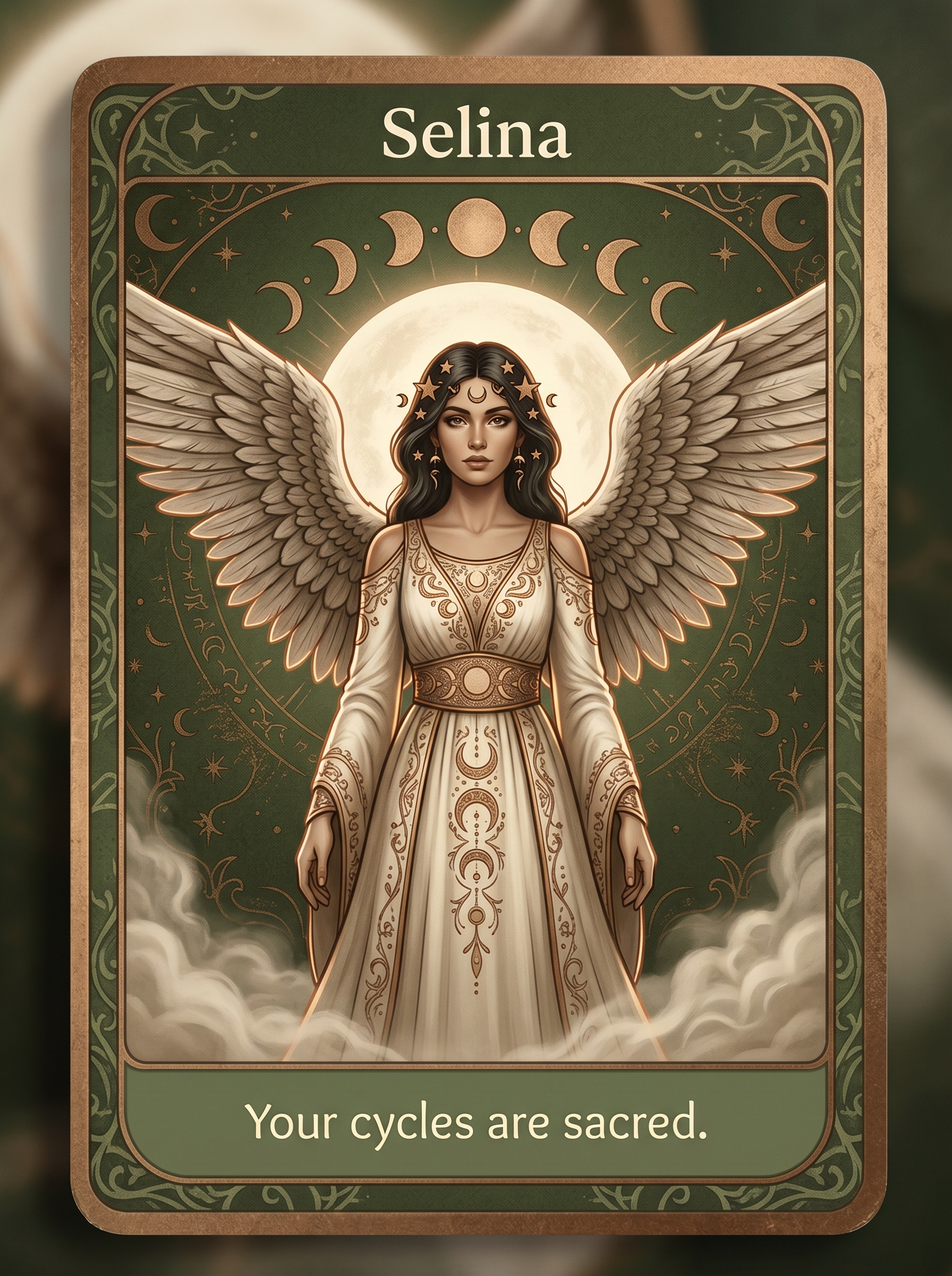 Engelenkaart Selina — Your cycles are sacred