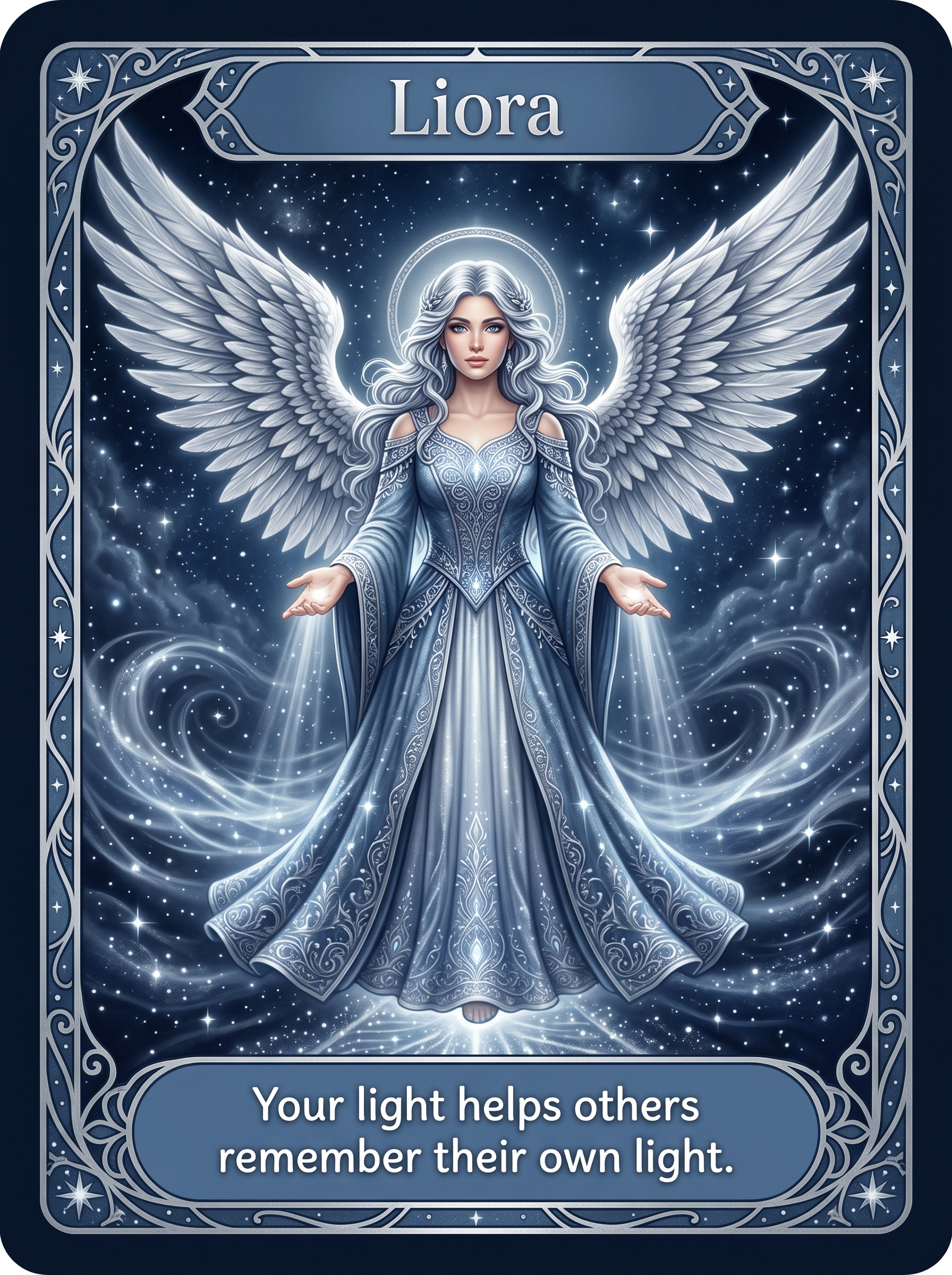 Engelenkaart Liora — Your light helps others remember their own light