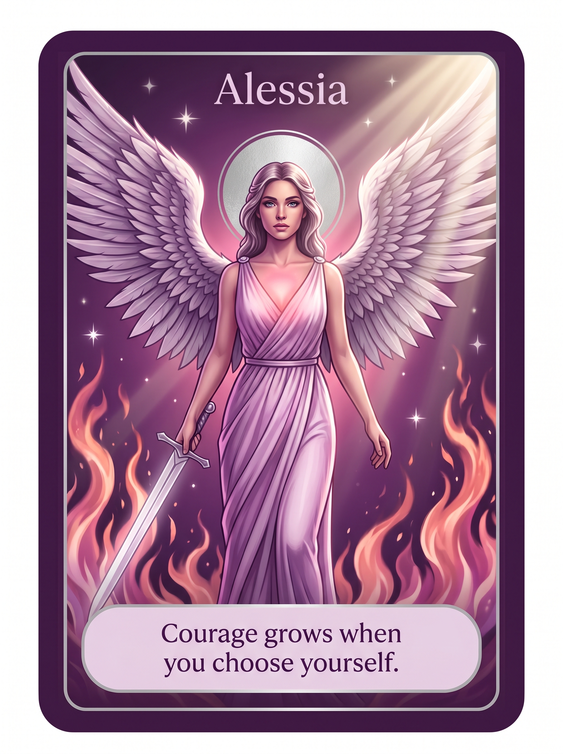 Engelenkaart Alessia — Courage grows when you choose yourself