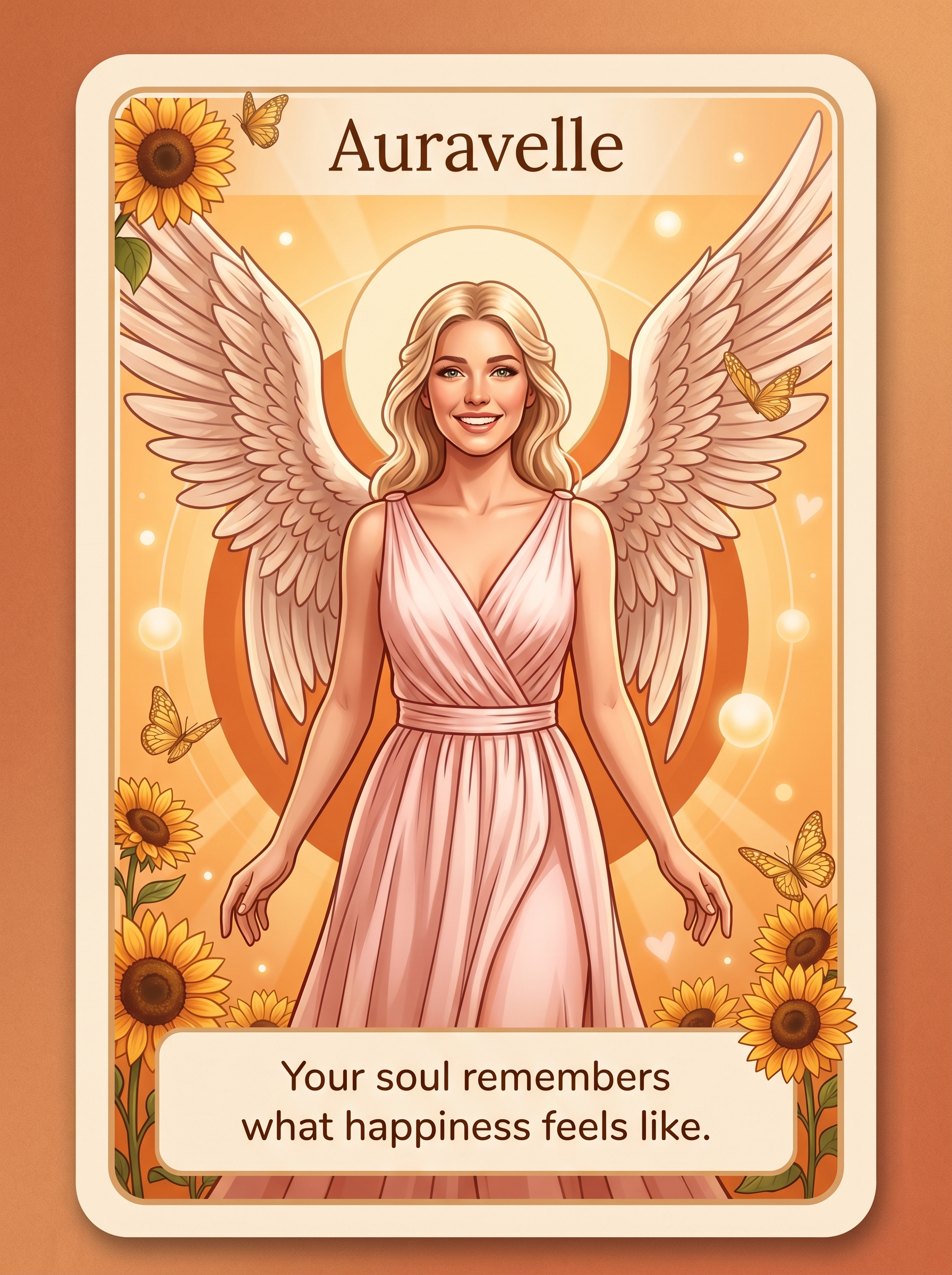 Engelenkaart Auravelle — Your soul remembers what happiness feels like