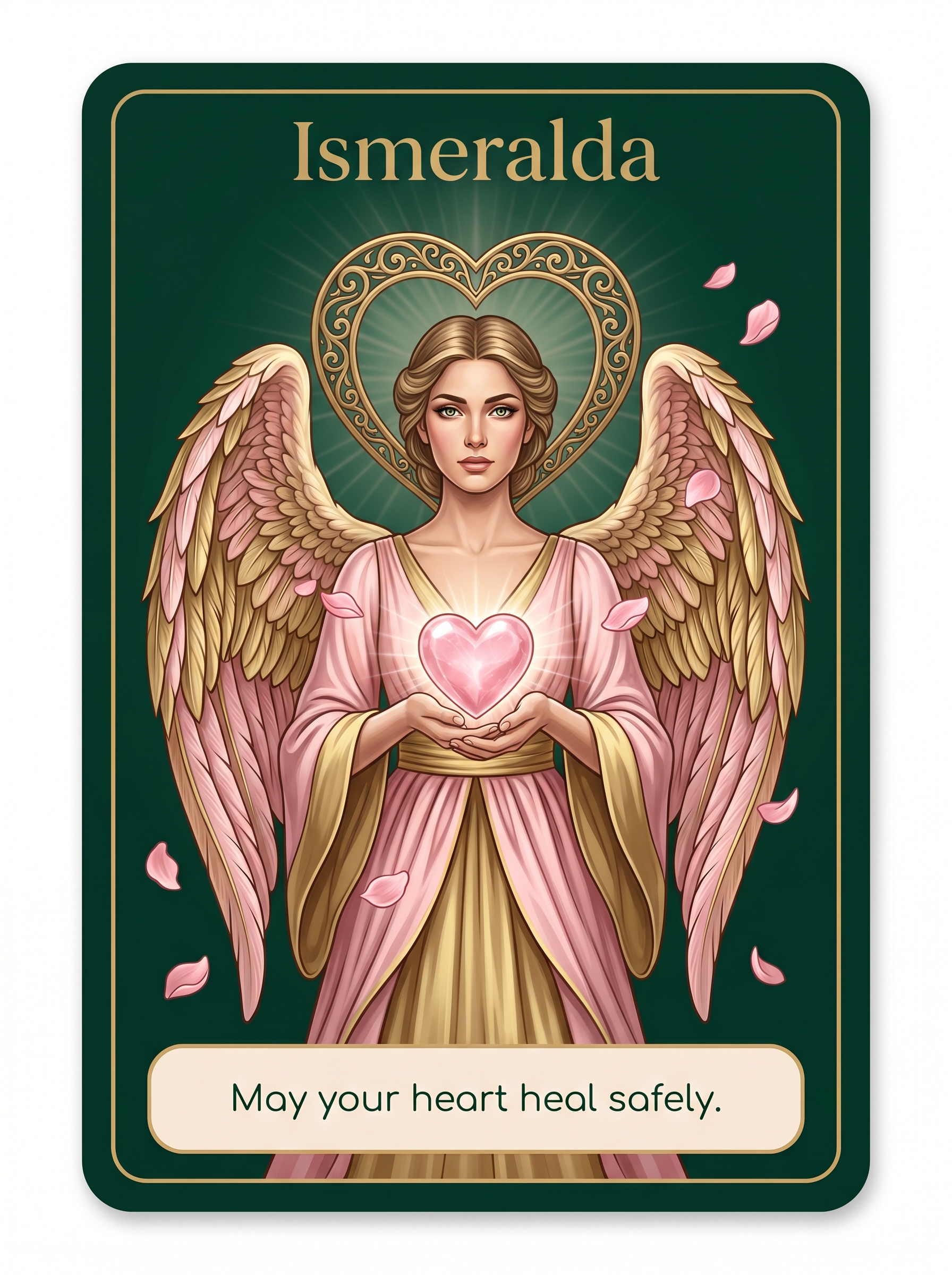 Engelenkaart Ismeralda — May your heart heal safely