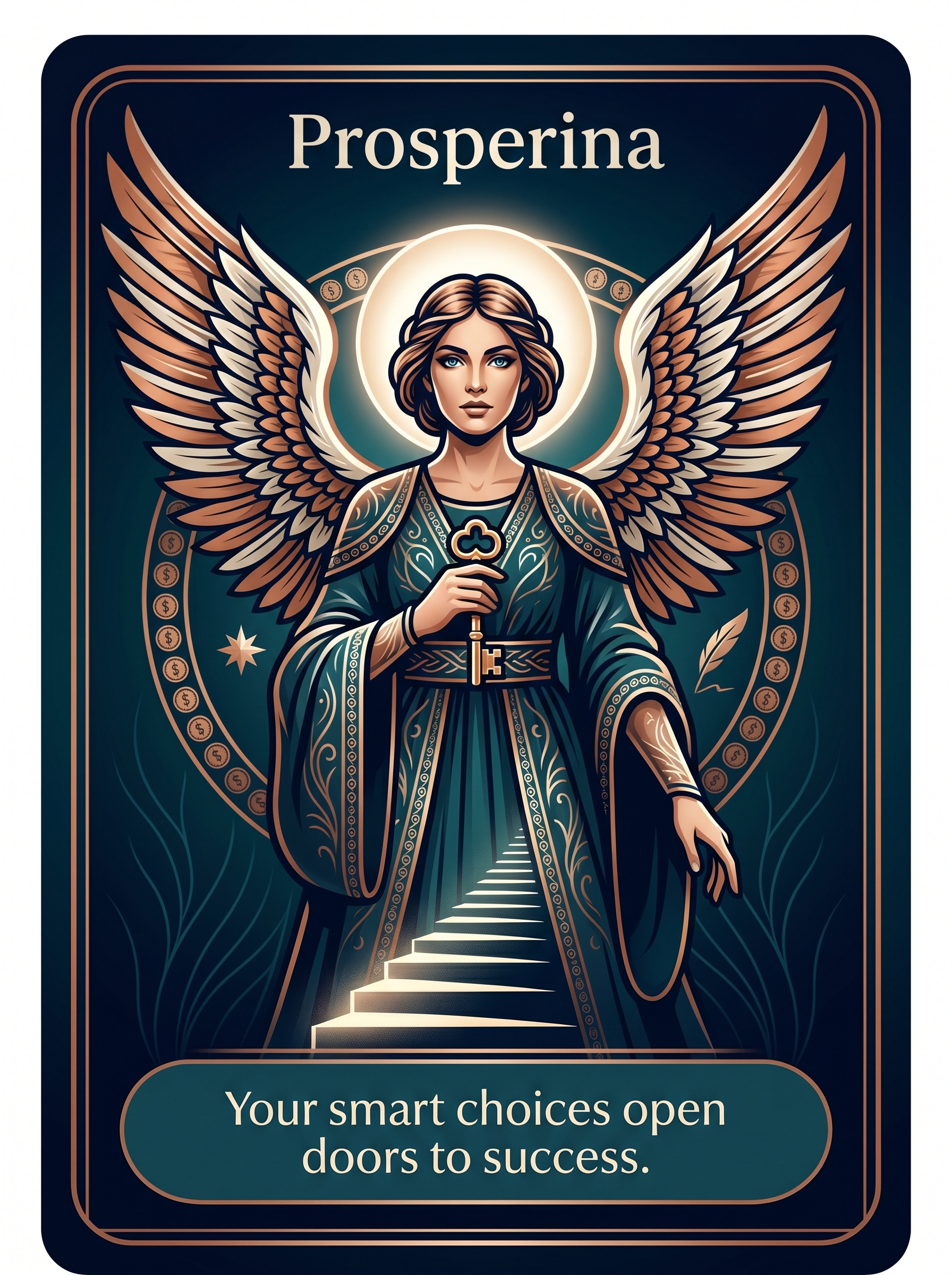 Engelenkaart Prosperina — Your smart choices open doors to success