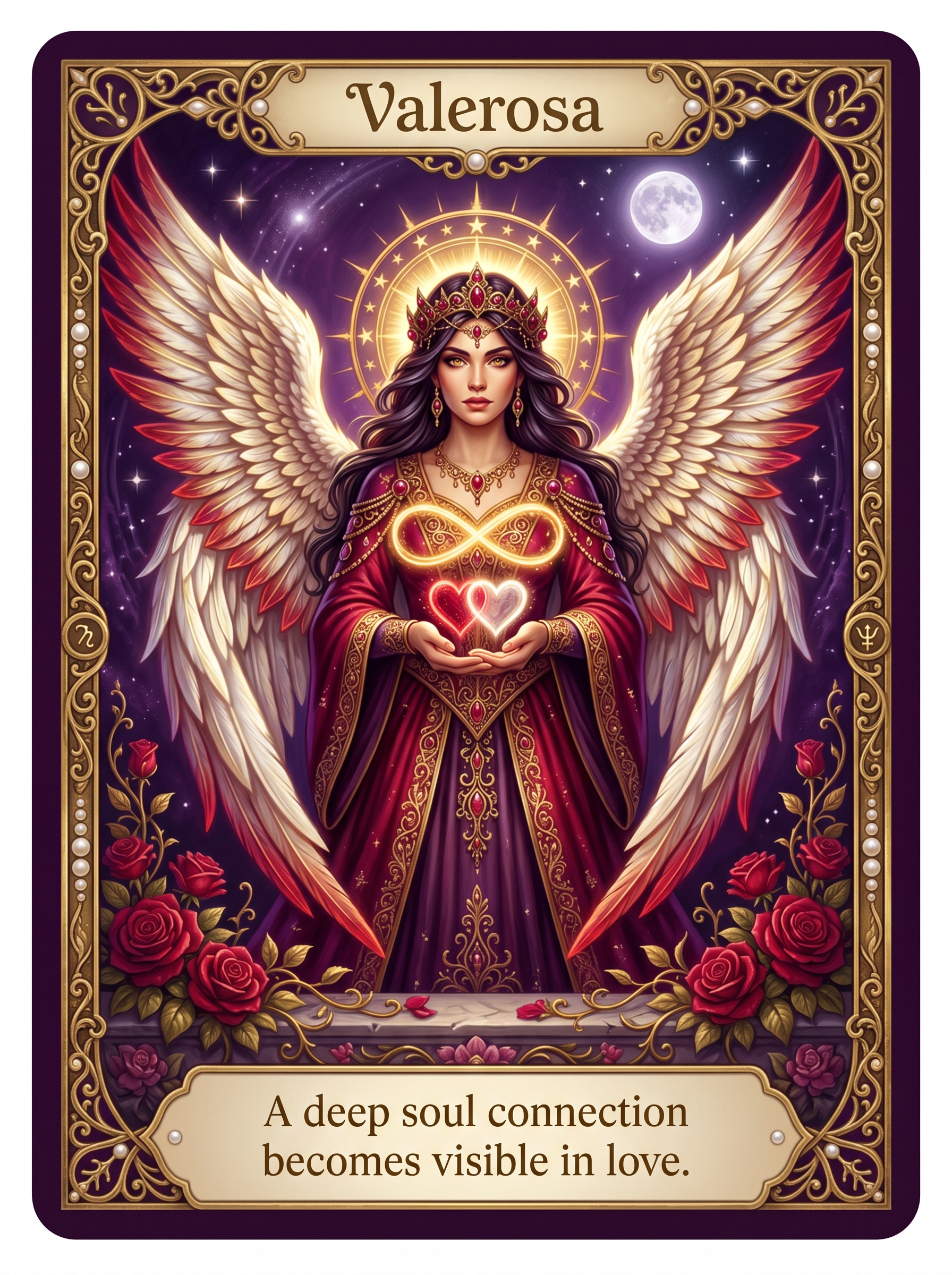 Engelenkaart Valerosa — A deep soul connection becomes visible in love