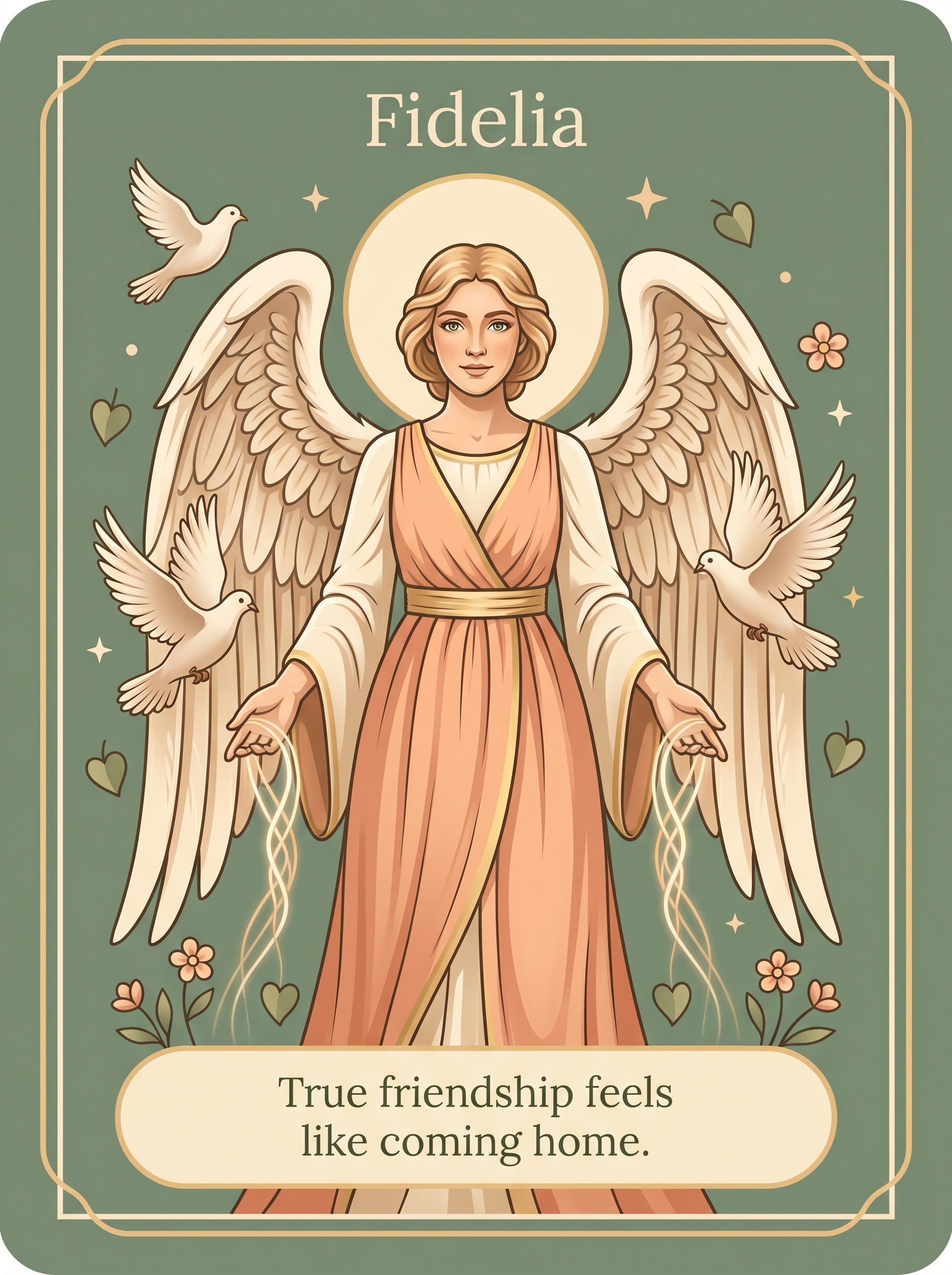Engelenkaart Fidelia — True friendship feels like coming home