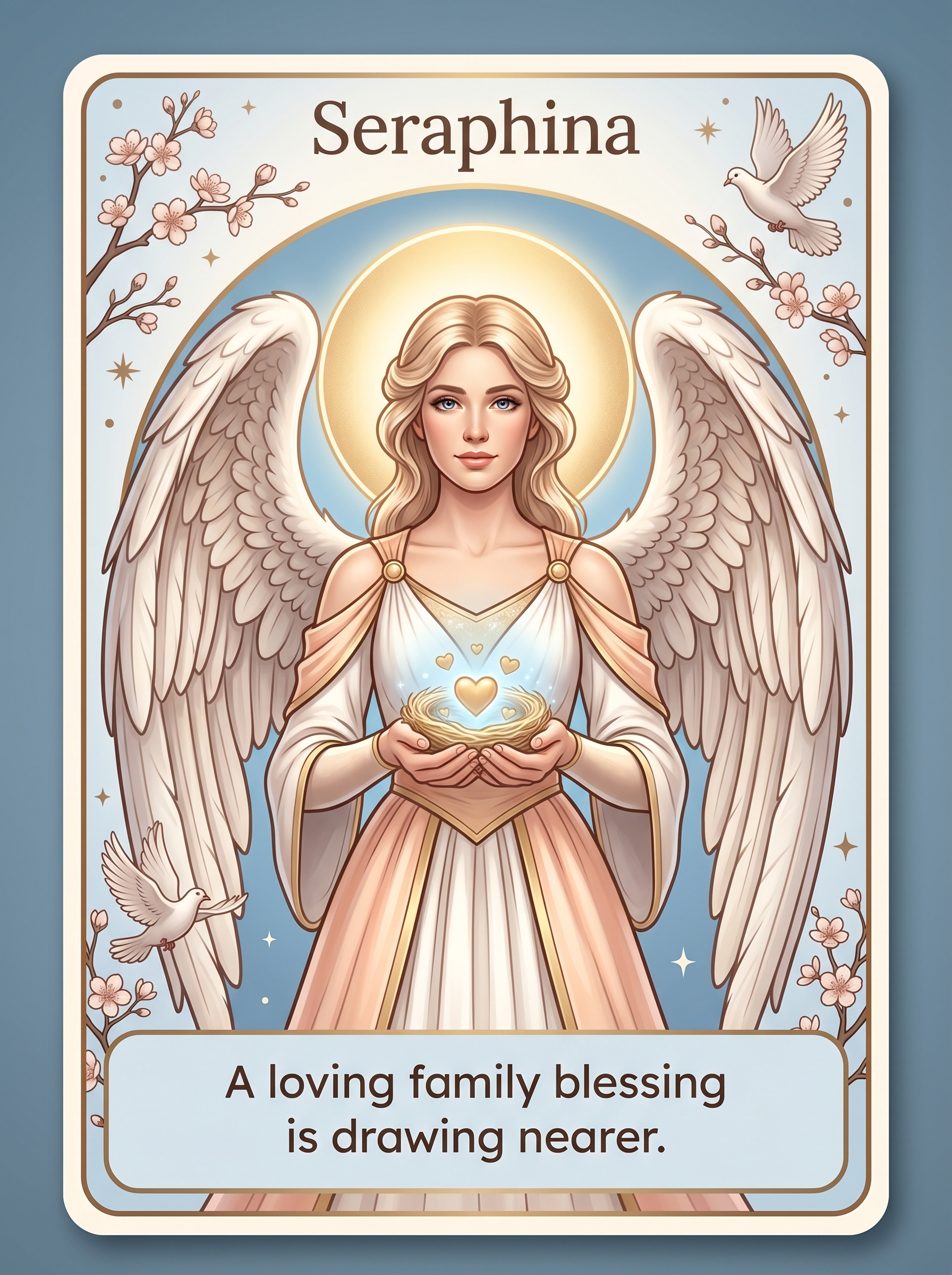 Engelenkaart Seraphina — A loving family blessing is drawing nearer
