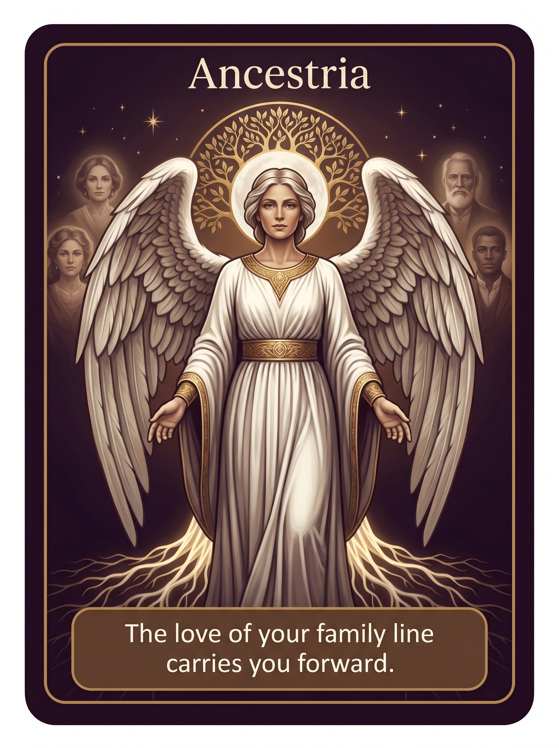 Engelenkaart Ancestria — The love of your family line carries you forward