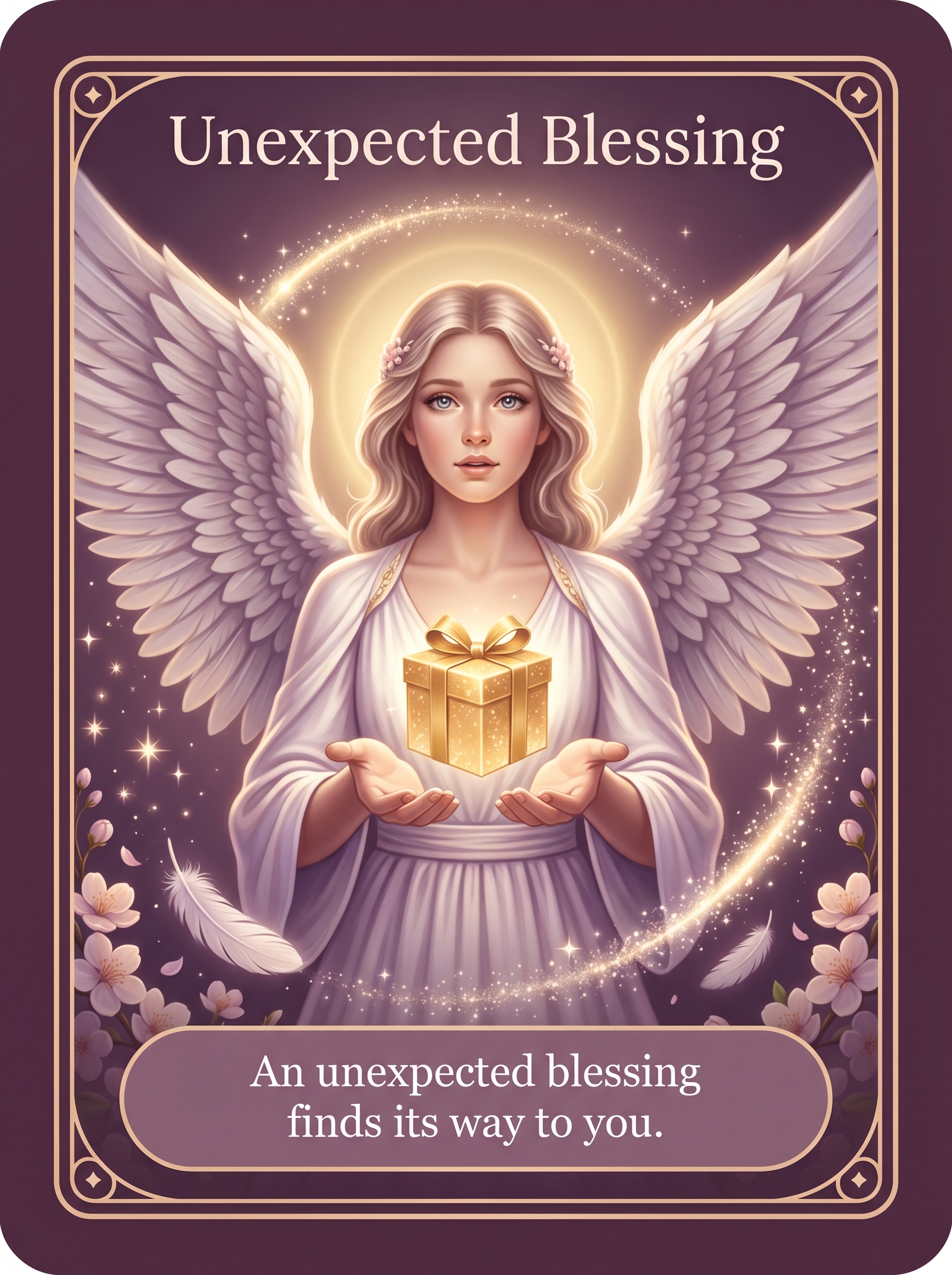 Engelenkaart Unexpected Blessing — An unexpected blessing finds its way to you