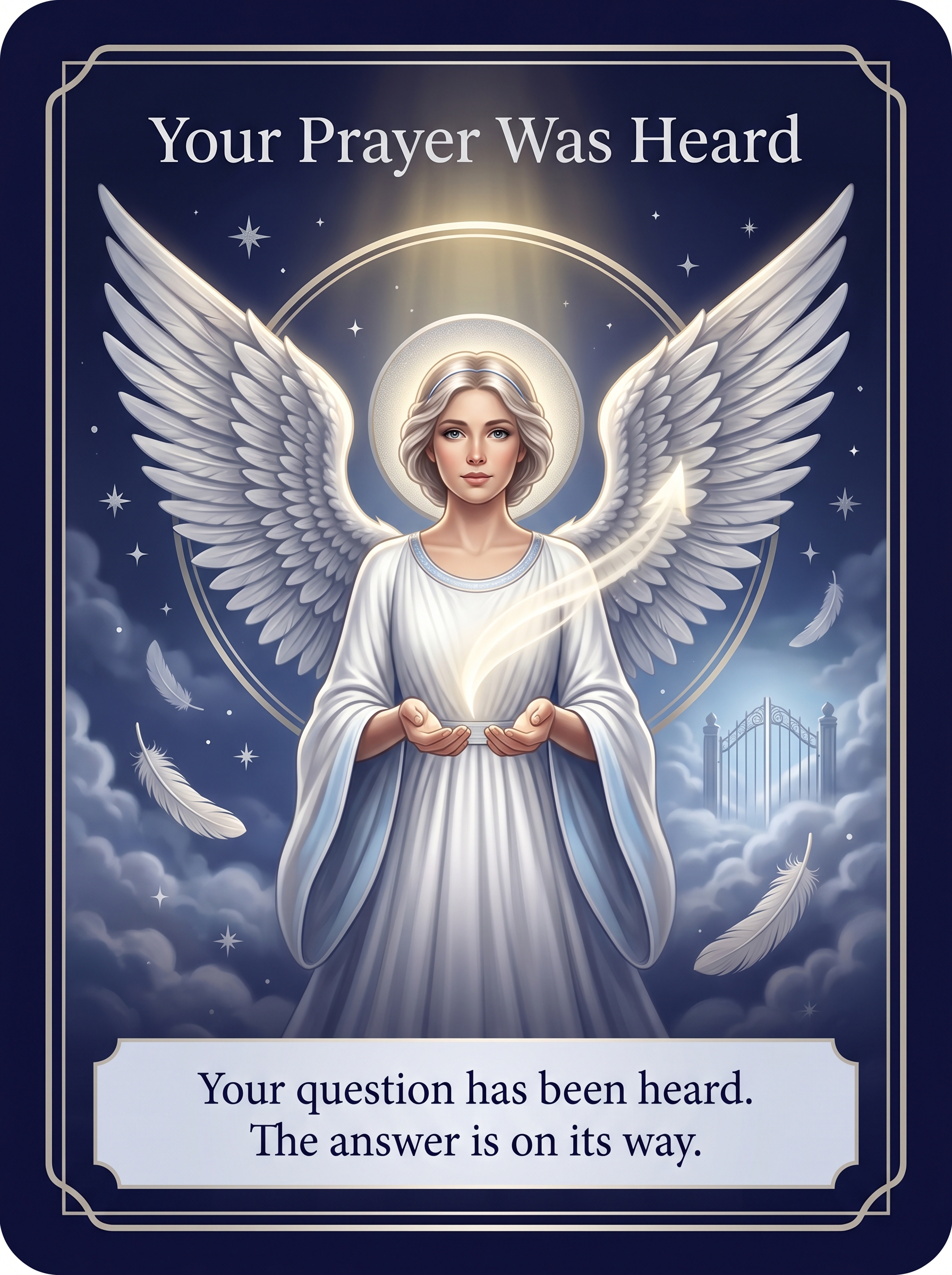 Engelenkaart Your Prayer Was Heard — Your question has been heard. The answer is on its way
